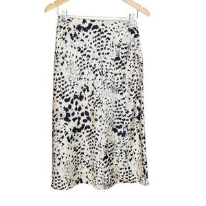 EUC Aritzia Babaton Slip Satin Midi Skirt 4 Animal Print Ryland Pull On Elastic